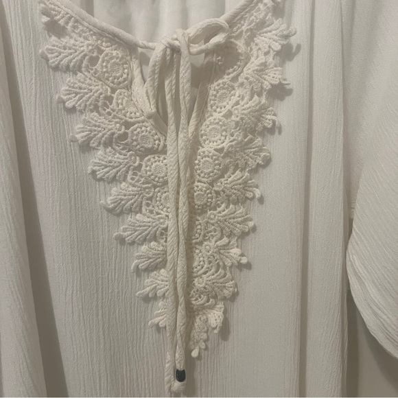 NAIF white Tunic Dress with Lace Sleeves - Picture 5 of 6